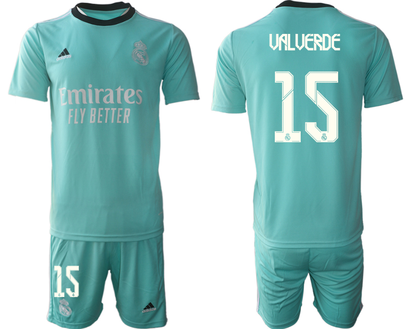 Men 2021-2022 Club Real Madrid second away Light blue #15 Soccer Jersey